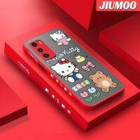 เคส JIUMOO สำหรับ Huawei P40 P40 Pro P40 Lite P40 Pro Plus ลายการ์ตูนน่ารักลายเฮลโลคิตตี้บางขอบสี่เหลี่ยมด้านข้างดีไซน์ใหม่กันกระแทกมีน้ำค้างแข็งโปร่งใสแข็งเคสมือถือปลอกซิลิโคนคลุมทั้งหมดกล้องป้องกันแสง