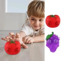 Mini Squeeze Toy Fruit Shape Soft Stress Relief Toys Multifunctional Compact Eco-Friendly Cute Fruit Stress Toy Squeeze Stress Ball Toy for Kids and Adults enhanced