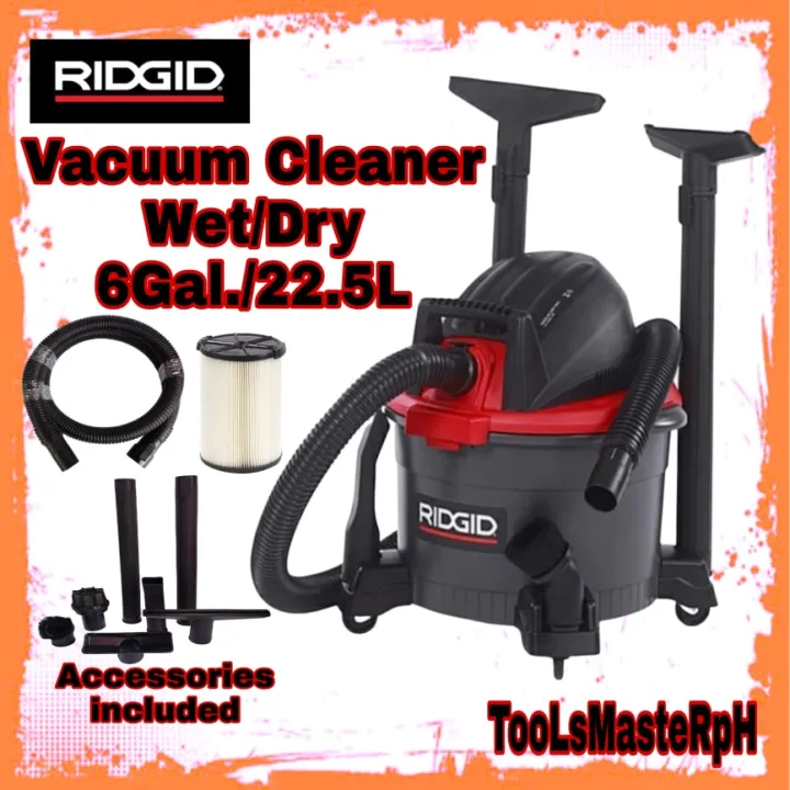 RIDGID Vacuum Cleaner Wet/Dry 6 Gal. / 22.5 Liter (WD0655ND0) Free Tool ...