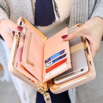 Hot Women Wallet Female Long Leather Purse Hasp Purses with Strap Phone Card Holders Big Capacity Ladies Wallets Clutch Carteras