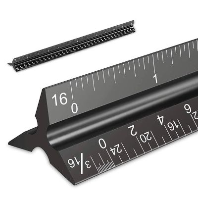 Metal Color Aluminum Alloy Mitsubishi Multi-function 30cm Triangle Small Scale Drawing Template Ruler Office Stationery