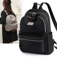 Urban Simple Ladies Backpack Solid Color Versatile Daily Texture Wear-Resistant Oxford Cloth Sewing Student 【AUG】