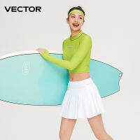 2023 VECTOR ผู้หญิงชุดว่ายน้ำสาว Rashguard ชุดว่ายน้ำชุดชายหาดแขนยาวหน้าอกเบาะ Quick Breathable ตกปลา Camping