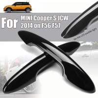 2ชิ้นปกสำหรับ Bmw ที่จับประตูสำหรับ Mini Cooper S Jcw On F56 F57 Gloss ประตูมือจับสีดำฝาที่จับประตูส่วนภายนอกอัตโนมัติ