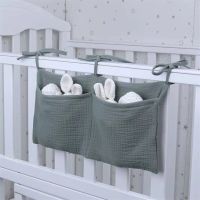 1PC Bedside Storage Bag Baby Crib Organizer Hanging Bag for Baby Essentials Multi-Purpose Newborn Bed Hanging Diaper Toy Tissue