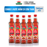 Bộ 5 Nước mắm Thuận Phát cá cơm than 740ml - Với 16 dưỡng chất