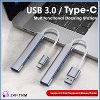 JXFTKM ความเร็วสูง 4พอร์ต อะแดปเตอร์ OTG ตัวขยาย USB 3.0 Type-C สถานีท่าเรือ ฮับ USB C