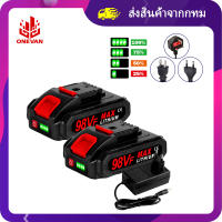 ส่งของจากไทย แบตสว่าน แบตเตอรี่สว่านไฟฟ้า 98VF Li-Ion แบตเตอรี่ + เครื่องชาร์จสำหรับเลื่อยไฟฟ้าขนาดเล็ก ประแจไฟฟ้า，สำหรับ 36VF 48VF 21V