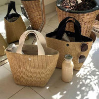 Summer Beach Imitation Straw Bags Rattan Women Handbags Wicker Woven Female Totes Large Capacity Lady Buckets Bag Travel