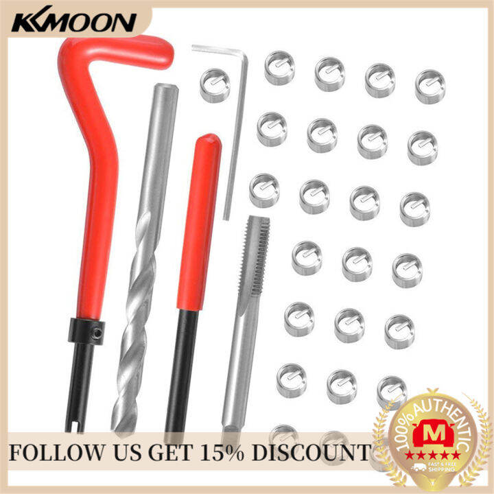 Kit De Réparation De Filetage Helicoil M7 X 1.0 - 25 Pièces En Acier Inoxydable (inserts, Foret, Taraud, Outil) - Pour Aluminium, Moteurs, Pièces Automobiles