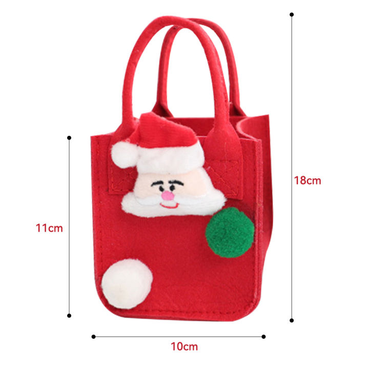 abl-ถุงแอปเปิ้ลคริสต์มาสแบบพกพาถุงผ้าสักหลาดซานตาคลอสขนาดเล็กสำหรับแฟนสาวเด็กของขวัญ