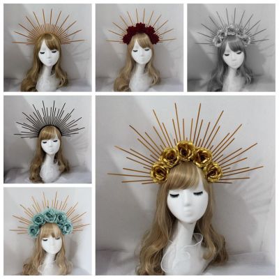 diy ชุดวัสดุมงกุฎ Apollo Sun God ที่คาดผมเด็กแคทวอล์คถ่ายภาพวัสดุเครื่องประดับศีรษะนางฟ้า ~