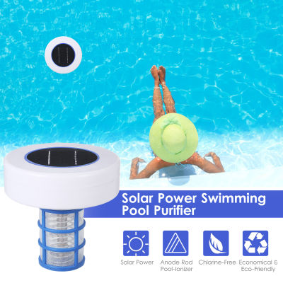Solar Power Swimming Pool Purifier Solar Pool-Ionizer Swimming Pool Water Algae Inhibition Chlorine-Free Water Processor