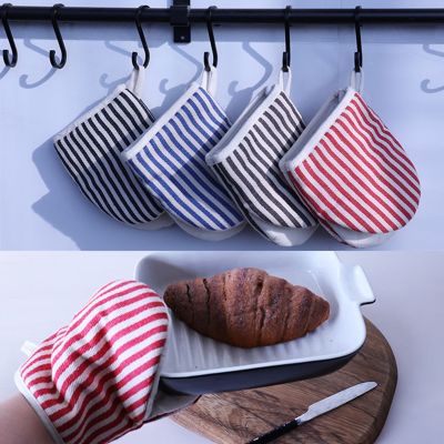 1Pc Fashion Cotton Thicken Striped Duckbill Shape Insulation Microwave Oven Glove Mitts Kitchen Baking Cooking Tool