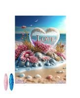 การพิมพ์ที่มีความเที่ยงตรงงานปักครอสติชงานปักครอสติช "Beach Love Shell Scenery" ตกแต่งเต็มรูปแบบงานปักครอสติชตกแต่งผนังบ้าน