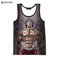 Camisetas sin mangas de Anime Baki Hanma para hombre, Tops sin mangas Harajuku con personalidad 3D, camisetas de playa estampadas 6XL, novedad de 2023