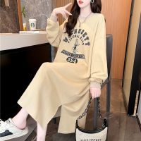 ✺❈☌ Autumn Spring Dress Loose Casual Long T-shirt Dress Print Lettered Long Sleeve Dress