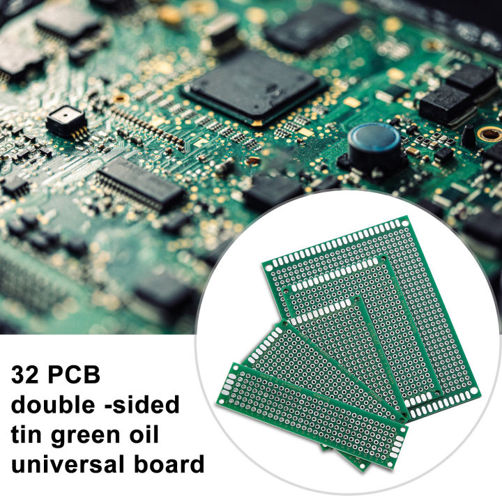 farfi-แผงวงจรบอร์ด-pcb-รูสำหรับติดตั้งพร้อมรูชุบดีบุกชุดแผงวงจร32ชิ้นแบบพรีเมี่ยมสำหรับงานบัดกรีแบบ-diy-สองด้านพร้อมรูชุบดีบุกและรูสำหรับติดตั้งที่เหมาะสำหรับวงจร