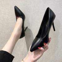 Fine with black dress shoes female students professional work shoes with 5 cm joker etiquette interview 7 single shoes