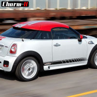 2pcs Car Styling Side Skirt Door Decal Sticker for MINI John Cooper Works R56 F56 JCW Graphics Stripes Stickers