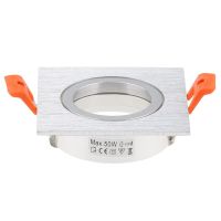 Brush Silver Square Recessed LED Down Light Adjustable Frame For GU10 MR16 Led Spotlights Cutout 65MM LED Down Light Fittings