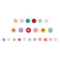 50pcs Colorful Flowers Thumbtacks Floret Pushpins Wall Office Decorative for Whiteboard Photos Maps Bulletin Board Clips Pins Tacks