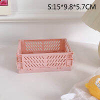 Crate Collapsible Plastic Folding Storage Box Stackable Kitchen Warehouse Baskets Desktop Cosmetic Sundries Fruit Toys Food Bin