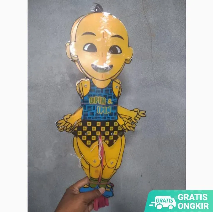 Mainan Anak Wayang Animasi Karakter Upin Ipin Bahan Mika Plastik