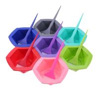 Pro 7+7pcsset Colorful Hair Dying Brushes Plastic Stirring Bowl Pro Salon Hairdressing Set Easy-cleaning Dying Tools