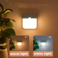 Motion Sensor LED Night Light USB ชาร์จใหม่ได้พร้อมสวิตช์โคมไฟกลางคืนสำหรับห้องนอนตู้ครัว Light Wireless Closet Light