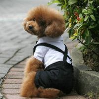 Small Dog Jumpsuit Gentlemen Tuxedo Bow Tie Suit Apparel