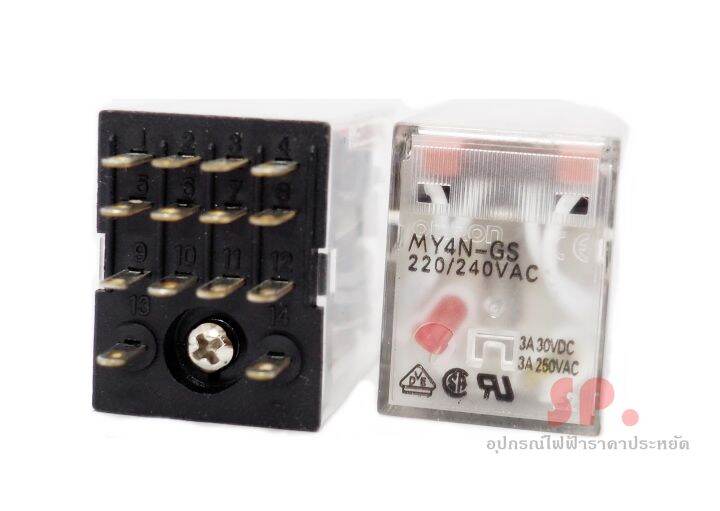 รีเลย์รุ่น-my4n-gs-มีไฟโชว์-พิกัดโหลด-3a-general-purpose-relay-type-my4n-gs-3a-14pin-w-led