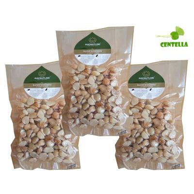 วิสาหกิจชุมชนแปรรูปผลผลิตทางการเกษตร บ้านบ่อเหมืองน้อย แมคคาเดเมี่ย 100% รสธรรมชาติ 100 กรัม 3 ถุง Macnutloei Macadamia nut Original flavor 100 gram 3 bags