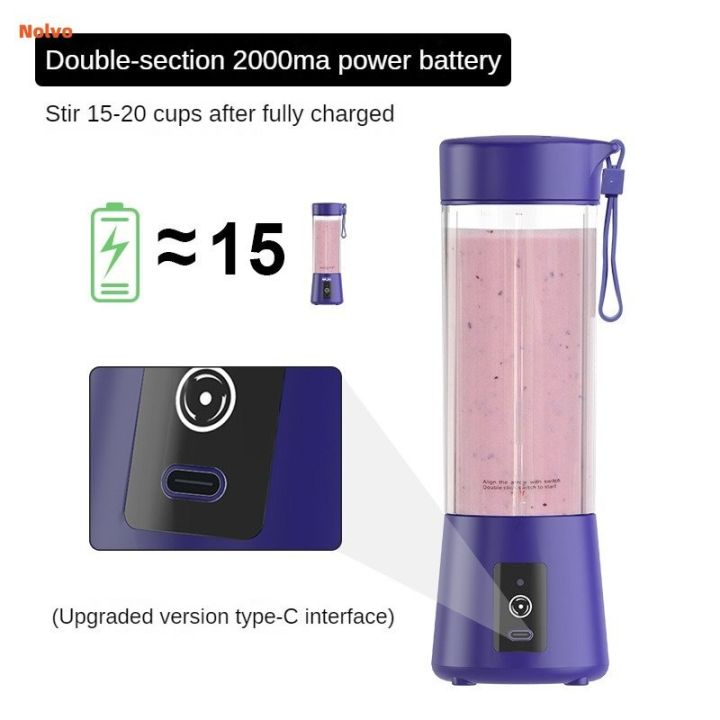 เครื่องคั้นน้ำผลไม้พลังสูงเครื่องปั่นพกพาขนาดส่วนตัว4000mah-เครื่องปั่นแบบชาร์จ-usb-สำหรับปั่นและปั่นเครื่องปั่นขนาดเล็กเครื่องปั่นอาหาร-tt-ร้านค้า