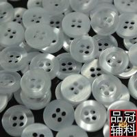 2023 Pearlescent Wide Face Four Eyes Resin Button DIY White25