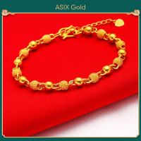 ASIX GOLD สร้อยข้อมือทองแท้ สร้อยข้อมือผู้หญิง เค โกลด์ ชุบทอง การประกันคุณภาพ 999 ไม่ดำ ไม่หลุดลอก รับทรัพย์  กำไลมงคลนำโชค