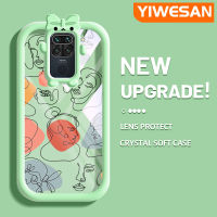 YIWESAN เคสสำหรับ Xiaomi Redmi โน๊ต9 Redmi 10X แฟชั่นแบรนด์ที่สวยงามศิลปะภาพวาดลวดลายสร้างสรรค์ขอบนุ่มโปร่งใสเคสกันกระแทกเคสซิลิโคนเนื้อนิ่มทนทานต่อการตก