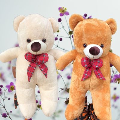 หม๊ผูกโบว์ผ้าพันคอ  ตุ๊กตาหมี ตุ๊กตาหมีผ้าพันคอ ขนาด 70 cm.พร้อมส่ง ผลิตในประเทศไทย NarakDolly