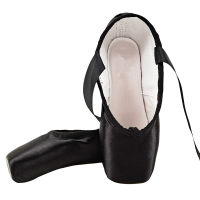 ใหม่ Pointe Satin Upper กับ Ribbon Girls Women S Pink Professional Ballet Shoes Dancing Shoes With Toe Pads