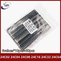 6values*10pcs=60pcs ใหม่ 24C02 24C04 24C08 24C16 24C32 24C64 SOP-8 EEPROM KIT