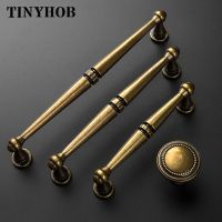 [HOT NNQJKYIYWHG 512] Vintage Antique Bronze Cabinet Handles American Style Kitchen Cabinet Pulls Drawer Knob Fashion Furniture Handle Door Hardware