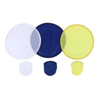 Portable Solid Color For Outdoor Nylon Round With Pocket Folding Fans Child Toy Circular Fan Flying Disk