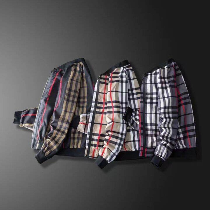 Fashion Brand New Burberry Jacket Men's Jacket Collar Repair Coat Korean  Plaid Jacket Plus Size Men's Wear | Lazada