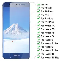 9D กระจกป้องกันเต็มรูปแบบสำหรับ Huawei P10 Plus P9 Lite 2017ปกป้องหน้าจอสำหรับนิรภัย Honor 8 9 10 Lite 7A 7C 7S 7X ฟิล์มแก้ว