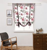 【HOT】✥ Blinds Floral Printed Sheer Panel Tulle Window Treatment Door Curtains Short 60x120cm/80x120cm