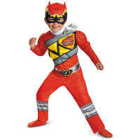 Red Power Rangers ไดโนเสาร์ Charge Boys Muscle Costume ชุดแฟนซี Halloween Carnival Party Costumes For Kids Size XS To L
