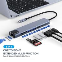 [HOT HAIXWLXKWW 589] 4/6/8in1 USB C Hub 3.1 Dock Station Type Adapter พร้อม RJ45 Ethernet Sd/tf Card Reader Thunderbolt 3สำหรับ Macbook/pc