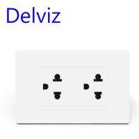 [HOT GELLXKOWOIGHIO 527] Delviz สหรัฐซ็อกเก็ตอเนกประสงค์15A สหรัฐพลังงานสากล Jacbac 110-250โวลต์120มิลลิเมตร X 74มิลลิเมตรสีขาวแผงคู่แจ็คพลังงานผนังเต้าเสียบ