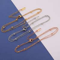 [COD] Cross-border spot mirror stainless steel cross chain simple fashion beach anklet accessories ball bracelet