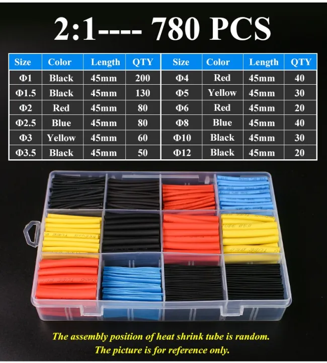 21 Car Electrical Cable kits Heat Shrink Tubing Wrap Sleeve Assorted